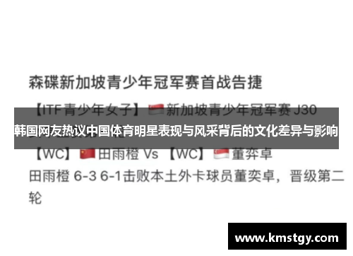 韩国网友热议中国体育明星表现与风采背后的文化差异与影响